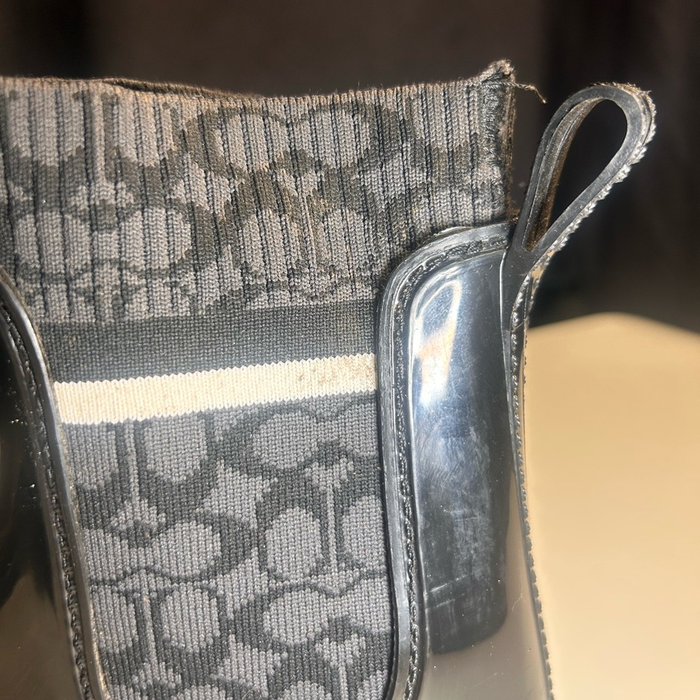 Coach Black Patterned Rain Boots - image 6